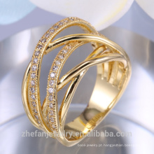 Venda quente Das Senhoras Dedo Design de Anel de Ouro Arábia Saudita Anel de Casamento de Ouro